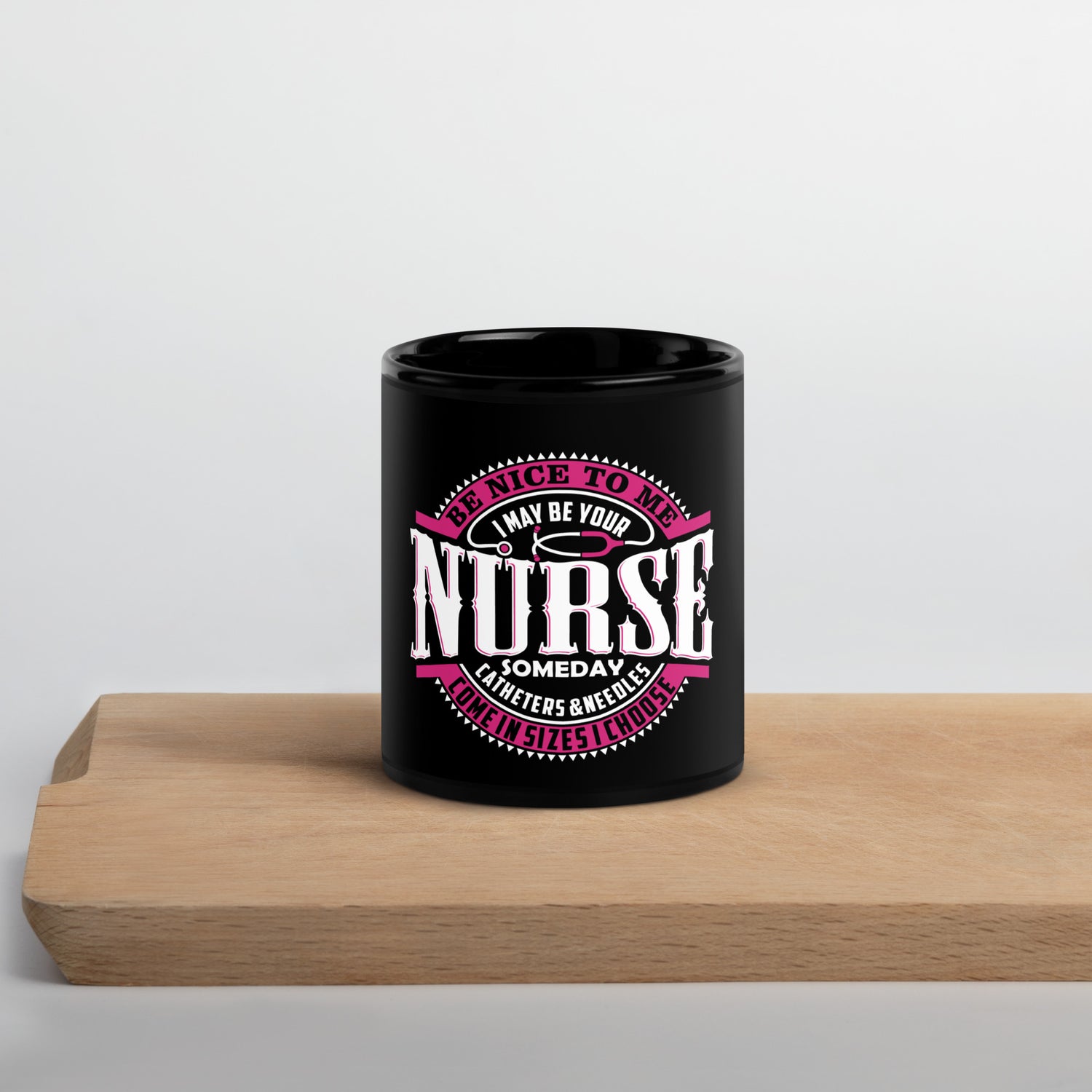 Glossy black mug, Nurse collection